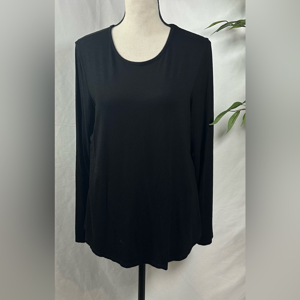 Chico's Black Long Sleeve Top - Picture 2 of 8